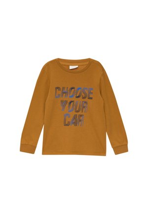 MIT GUMMIERTEM SCHRIFTPRINT - Longsleeve - senf