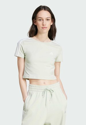 adidas Sportswear ESSENTIALS 3 STRIPES BABY - T-shirt con stampa - linen green