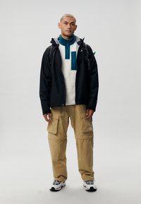 The North Face M YUMIORI 1/4 ZIP - Fleecetröja - white dune/midnight petrol/mallard blue