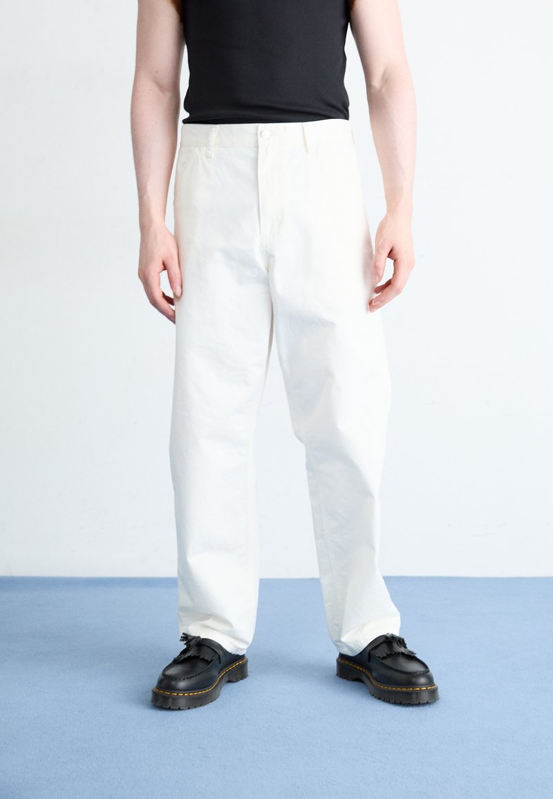 Carhartt WIP SINGLE KNEE PANT - Traperice opuštenog kroja - off-white rinsed