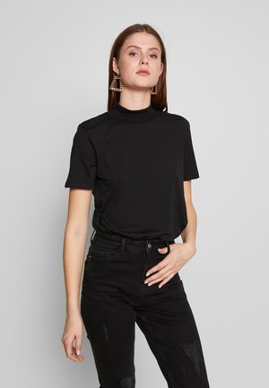 WITH WIDE COLLAR - T-shirt basic - black