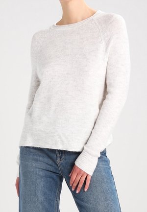 Stickad tröja - mottled light grey