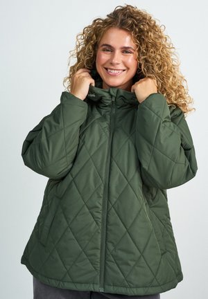 Zizzi, LEICHT WATTIERTE JACKE MIT RAUTENSTEPPUNG - Chaqueta de invierno - grün