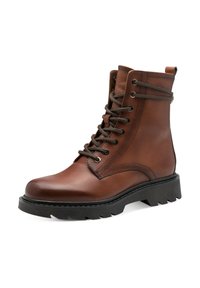 Tamaris ELEGANTE MIT TOUCH-IT - Enkellaarsjes met plateauzool - cognac