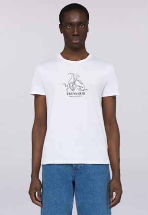 REGULAR FIT CON RICAMO GENTLE SOCIETY - T-Shirt print - white siracusa
