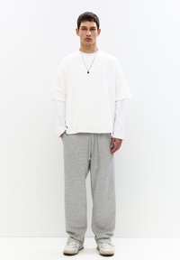 PULL&BEAR WIDE LEG - Træningsbukser - light grey