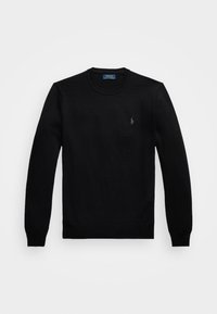 SLIM FIT WASHABLE WOOL CREWNECK JUMPER  - Strikkegenser - black