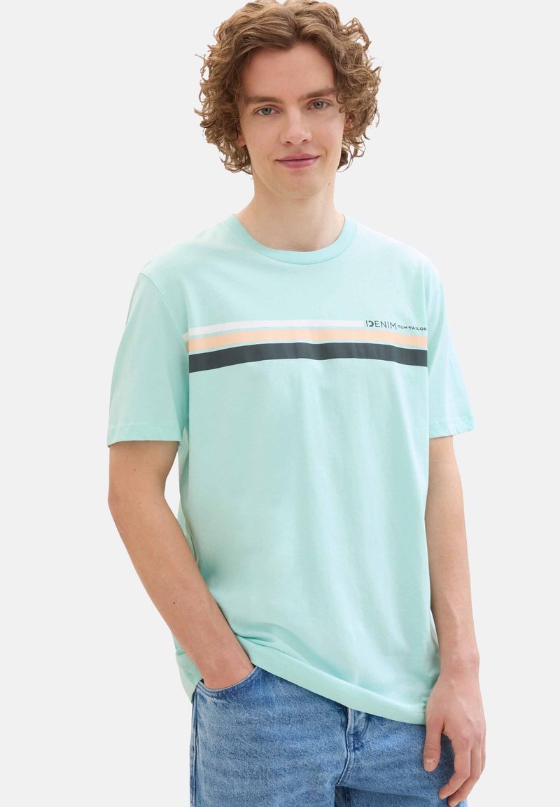TOM TAILOR KURZARM - Triko s potiskem - blau