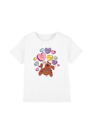 Cotton Soul, SCOOBY DOO! VALENTINE'S DAY HEART CANDY UNISEX - T-Shirt print - white