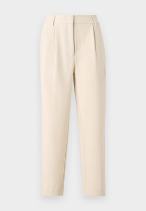 Beesidised kostüümipüksid sirge lõikega, esiosas voldid ja sile viimistlus. Kangas näeb välja kerge ja tekstuurne.