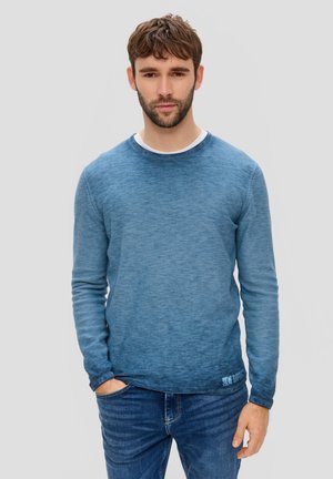 MIT ROLLSAUM - Strickpullover - navy