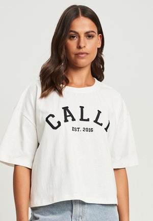 CALLI COLLEGE  - Majica kratkih rukava s printom - white black white logo