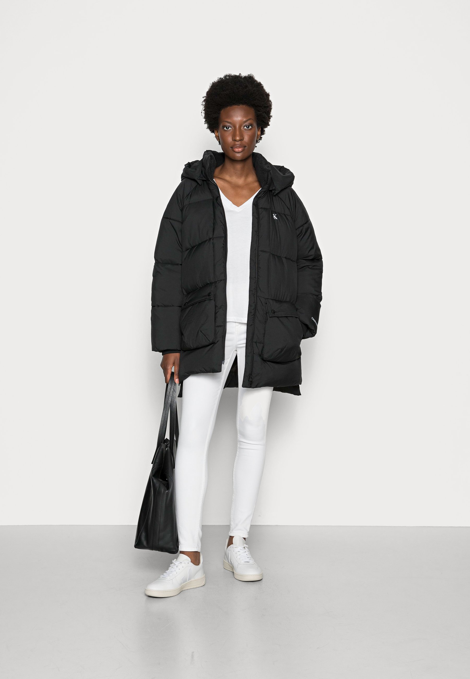 Calvin Klein Jeans OVERSIZED WINTERPARKA - Cappotto invernale - black/nero  - Zalando.it