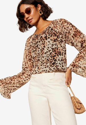 REGULAR FIT - RUFFLE SLEEVE  - Blus - brown