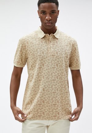 FLORAL SHORT SLEEVE BUTTONED - Polo - beige