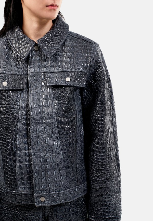 Leather jacket - dunkelgrau3