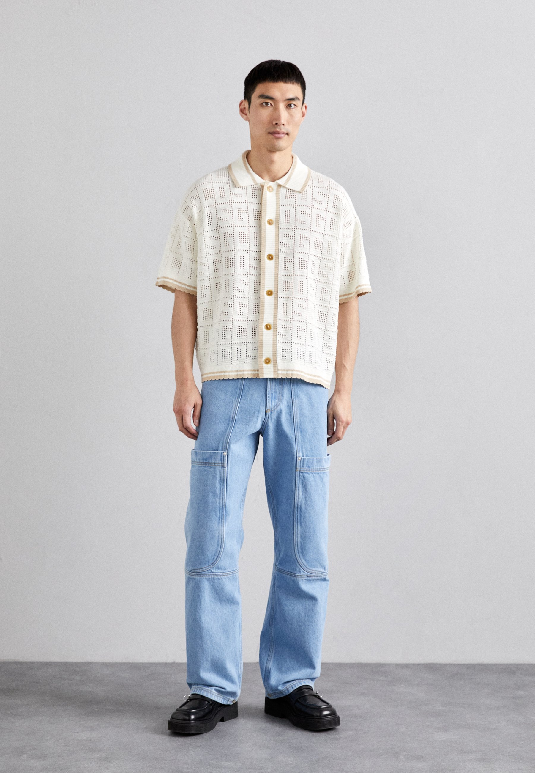 GCDS MONOGRAM MACRAMÉ - Camicia - off white/avorio - Zalando.it