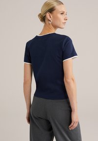 WE Fashion Jednoduché tričko - dark blue