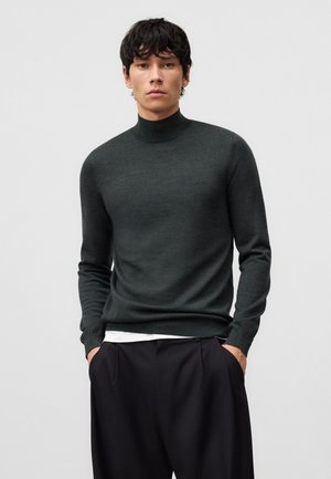 PERKINS COLLAR - Strickpullover - dark green
