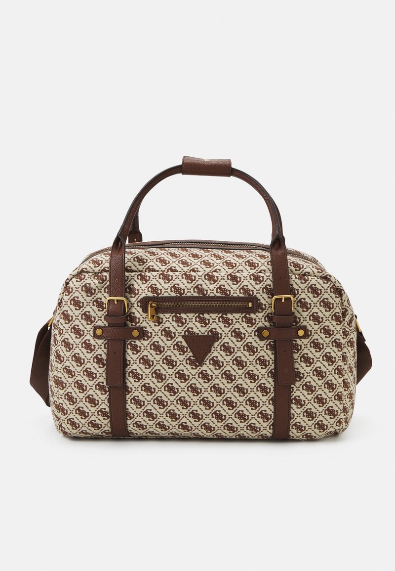 Guess VOYAGE UTILITY DUFFEL BAG Torba za vikend brown logo/rjava