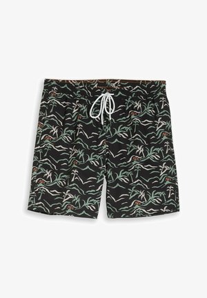 TOM TAILOR DENIM, TOM TAILOR DENIM BEACHWEAR/BADEMODE BADESHORTS MIT MUSTER - Uimashortsit - black green tropical print