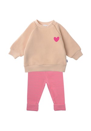HERZ SET - Leggings - Trousers - beige/pink