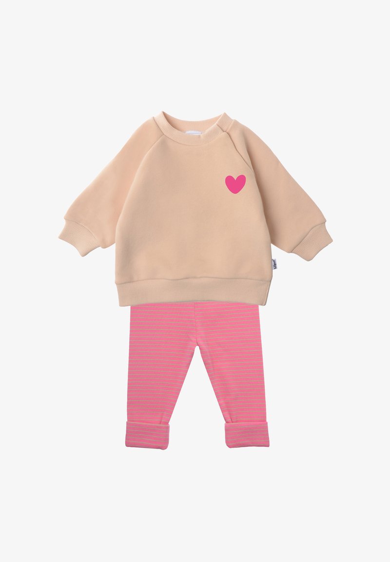 Liliput HERZ SET - Leggings - Trousers - beige/pink