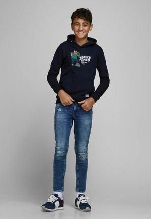 SWEATSHIRT JUNGS STATEMENT-PRINT - Felpa con cappuccio - navy blazer