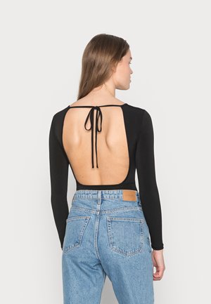 SQUARE BACK BODY - Long sleeved top - black
