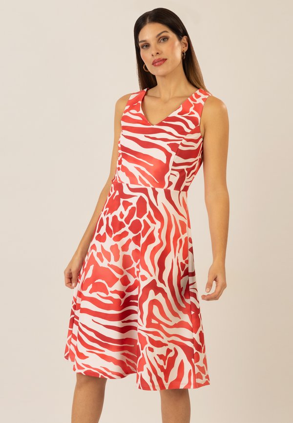 KURZES - Freizeitkleid - koralle multicolor