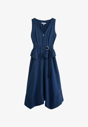 Next, TALL FIT - V-NECK 2 IN 1 HANKY HEM MIDI DRESS . - Vestito lungo - blue