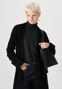 Vero Moda VMPHILLIS LONG OPEN - Kardigan - black