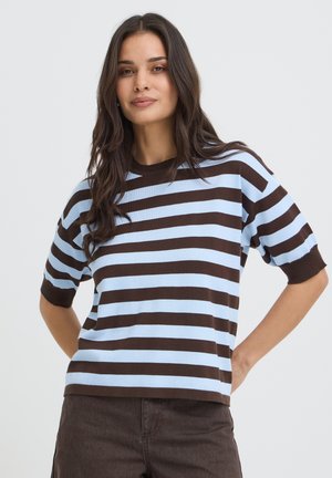 b.young, BYMMORLA TSHIRT KNIT - Camiseta estampada - java chambray blue stripe