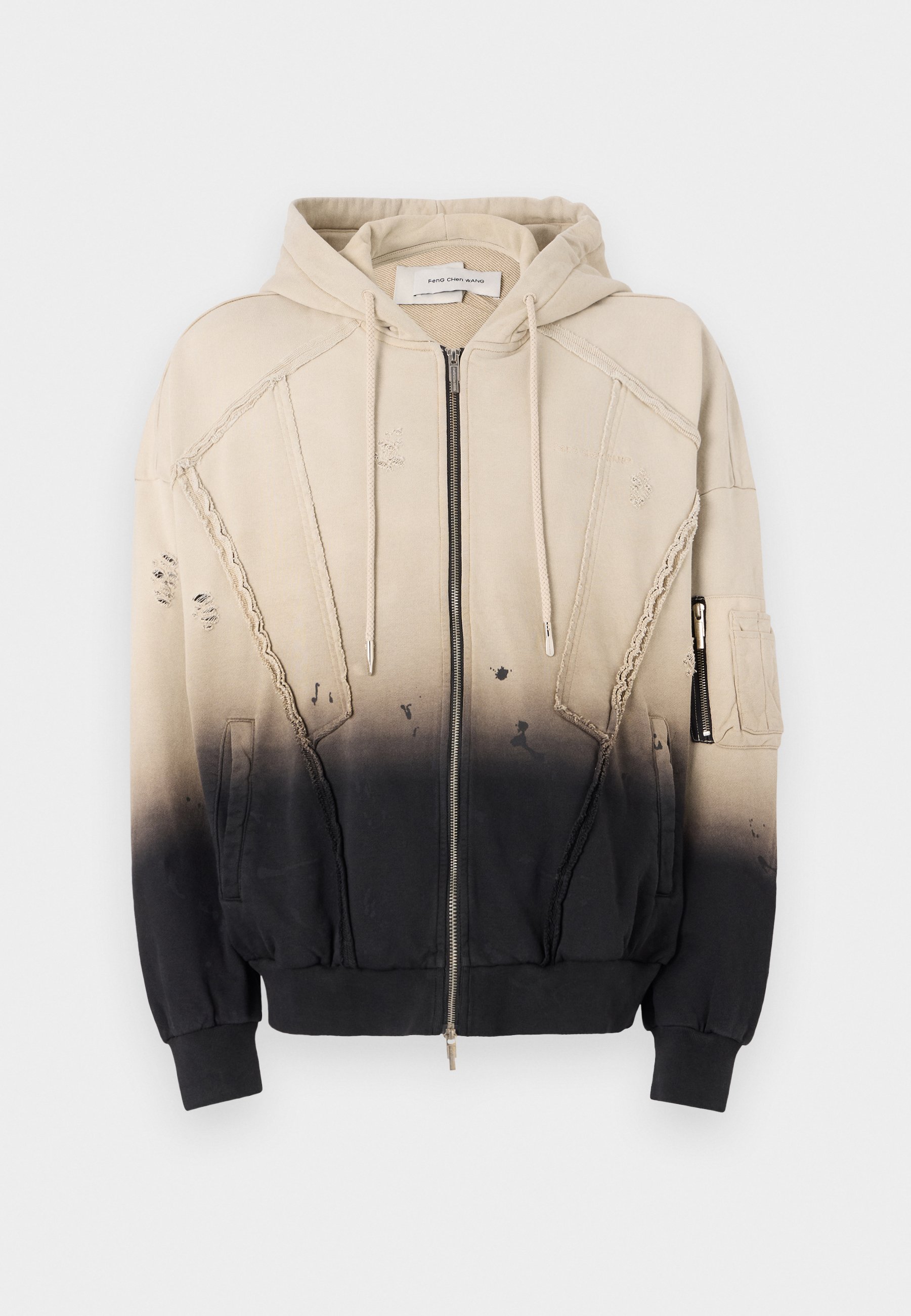 【関税込み】Feng Chen Wang ブラック Deconstruction フーディ Feng Chen Wang - 【残り一点】Deconstruction Zip Hoodie