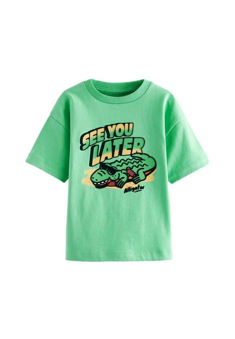 Next SHORT SLEEVE CHARACTER - Triko s potiskem - green alligator