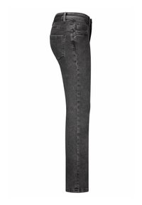 Slim-fit grijze spijkerbroek van denim met een gladde textuur, vijf zakken ontwerp en zichtbare stiksels. Beschikt over een broekband met lussen en een standaard zoom.