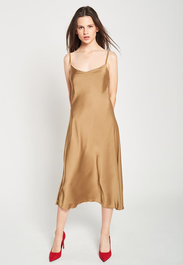 Esprit vestido señora marrón con cinturón np:79 festivo 95 € talla 42-44 XL-XXL Nuevo!!