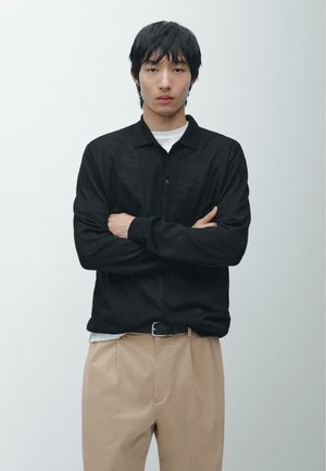 WITH POLO COLLAR - Trui - black