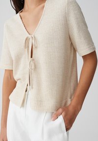 OPUS LOOSE FIT RIB - Cardigan - natural glaze