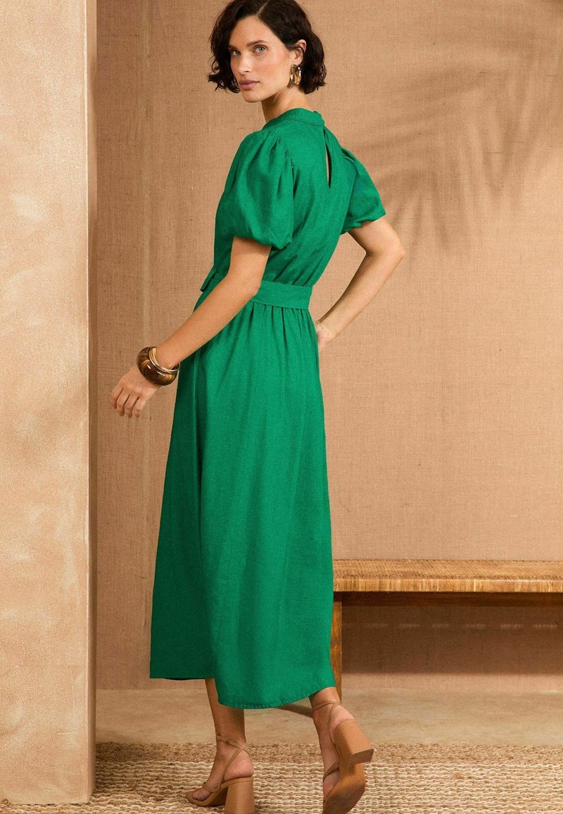 Love Roses REGULAR FIT V-NECK PUFF SLEEVE MIDI Vestito