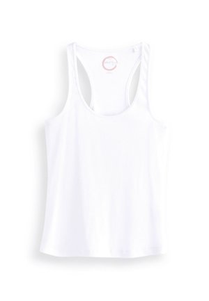 SCOOP NECK RIB RACER VEST - Top - white