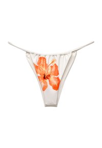 GATHERED FLORAL - Slip bikini - white