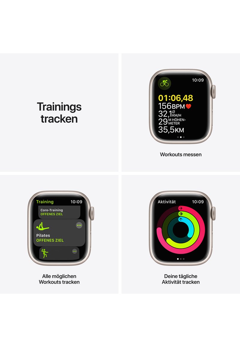Herren Bälle & Schläger | Apple APPLE WATCH SERIES 7 41MM (GPS) Smartwatch starlight/goldfarben - FL07560 Herren Bälle & Schläger | Apple APPLE WATCH SERIES 7 41MM (GPS) Smartwatch starlight/goldfarben - FL07560