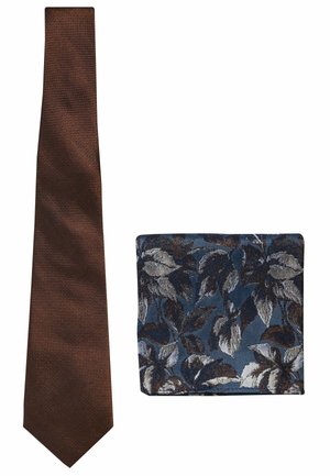 SET REGULAR - Žepni robček - rust brown navy blue floral