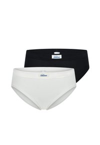 Schiesser FEINRIPP - REVIVAL PAULA 2 PACK - Slip - black and white