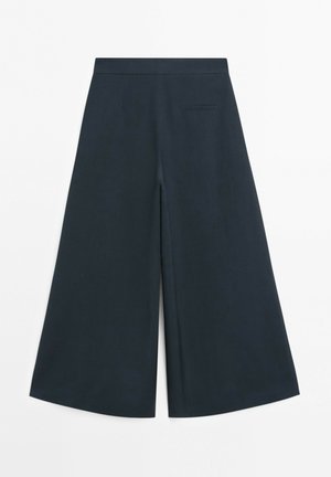 Massimo Dutti, FLOWING PLEATED WIDE-LEG PANTS - Bukser - dark blue