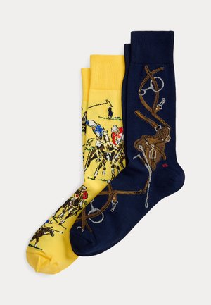 Polo Ralph Lauren EQUESTRIAN TROUSER SOCK 2-PACK - Sukat - yellow/ dark blue