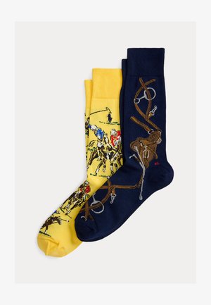 Polo Ralph Lauren EQUESTRIAN TROUSER SOCK 2-PACK - Sukat - yellow/ dark blue