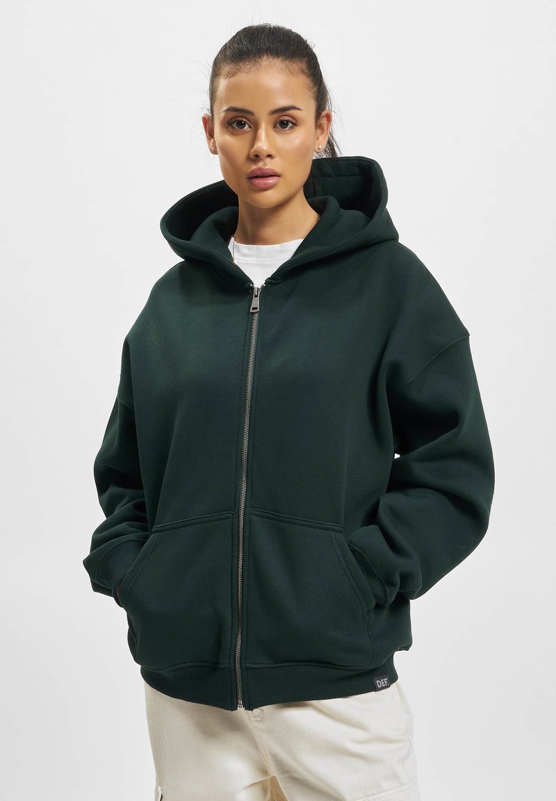 DEF HOODY - Športna jopa s kapuco na zadrgo - dark green