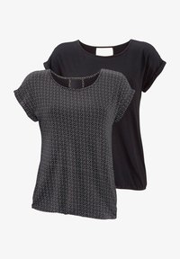 Niet geselecteerd, schwarz-gemustert+schwarz-uni